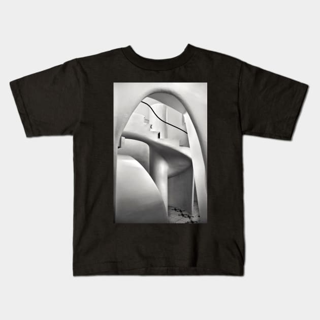 Staircase in Casa Batllo Kids T-Shirt by Cretense72